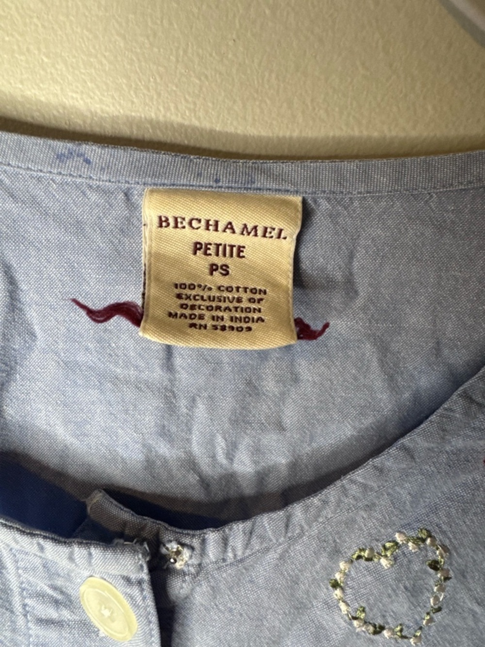 Bechamel Vintage Embroidered Flowers Denim - Picture 3 of 9